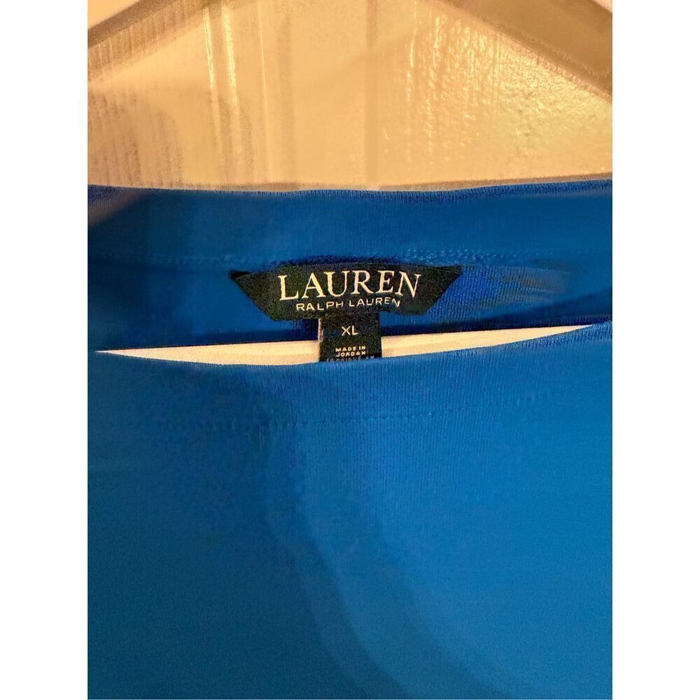 Lauren Ralph Lauren Royal Blue Short Cuffed Sleeve Boat Neck Too sz XL EUC - Picture 3 of 7